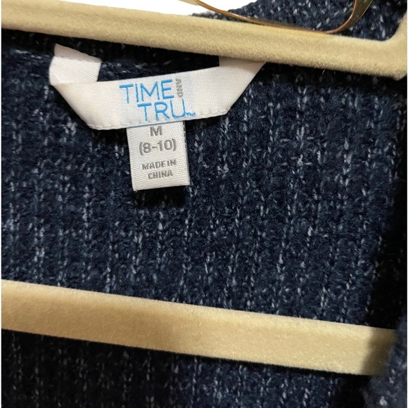Time and Tru - Navy Blue wrap cardigan - size M (8-10) - Picture 3 of 3